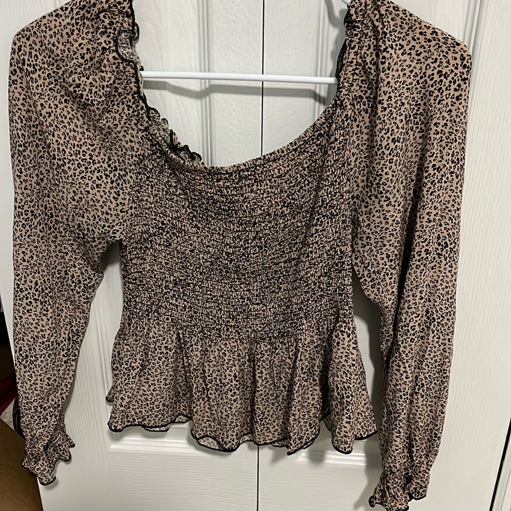 Cheetah Print Off the Shoulder Top